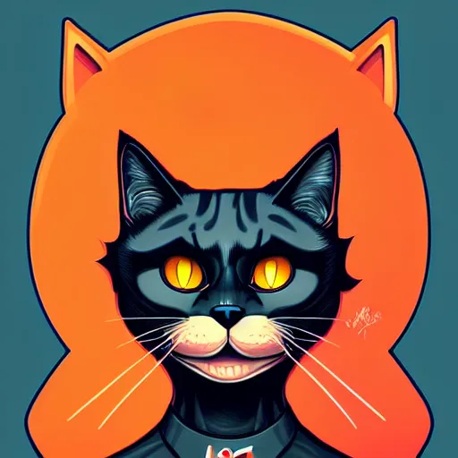 Image similar to digital art logo, angry cat, by James Jean and by artgerm , ultradetailed, trending on artstation,