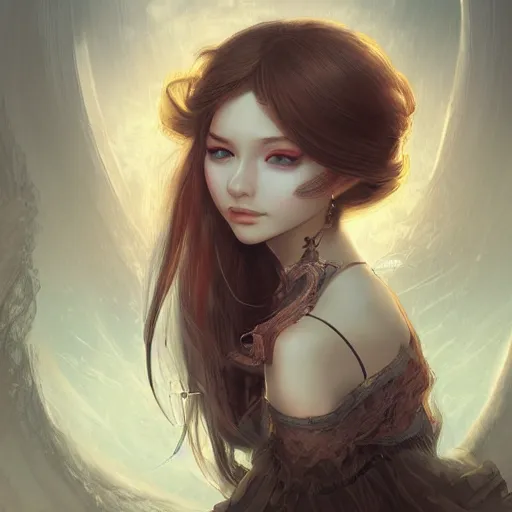 Prompt: girl venizian era, dark fantasy, extremely detailed, sharp focus, portrait, smooth, digital illustration, by rossdraws, frank franzzeta, sakimichan