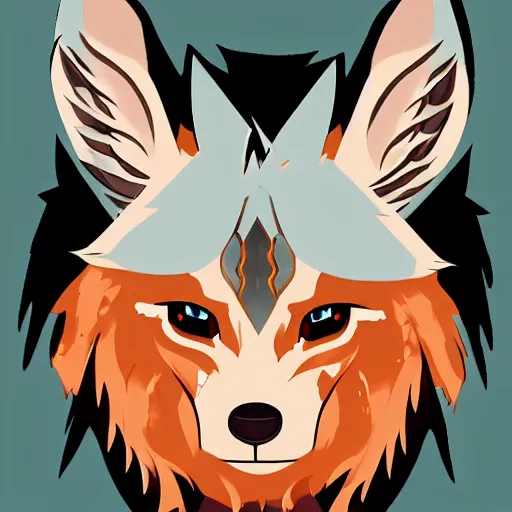 Image similar to an avatar portrait of a kitsune fox mage, in the style of dnd beyond avatar portraits