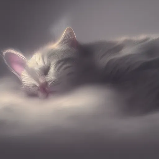 Prompt: cat with angel wings sleeping on a cloud, hyperdetailed, artstation, cgsociety, 8k
