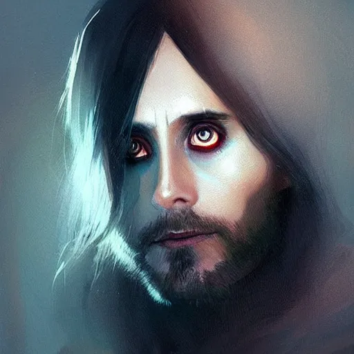 Image similar to “ portrait of jared leto by greg rutkowski, young, attractive, highly detailed portrait, scifi, digital painting, artstation, concept art, smooth, sharp foccus ilustration, artstation hq ”