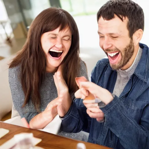 Image similar to shutterstock photo of people laughing, watermark