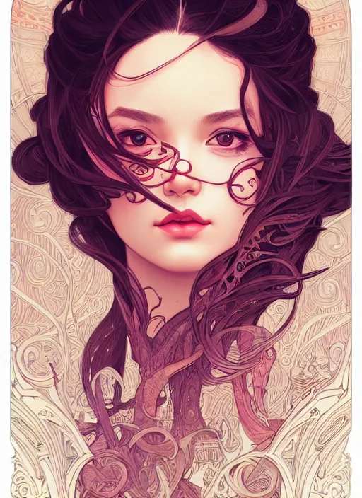 Image similar to girl venizian, extremely detailed, sharp focus, portrait, smooth, digital illustration, by james jean, by rossdraws, mucha, frank franzzeta, sakimichan