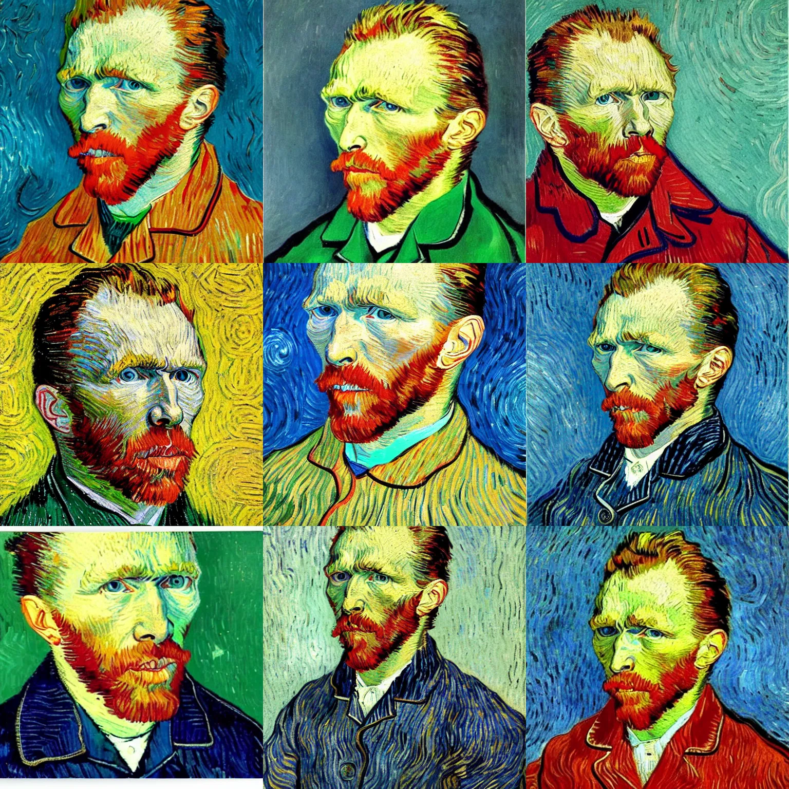 Prompt: self portrait of Van Gogh by Alex Greay
