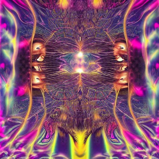 Prompt: Evocative dark psychedelic digital art collage by Musa Esrtungkoro