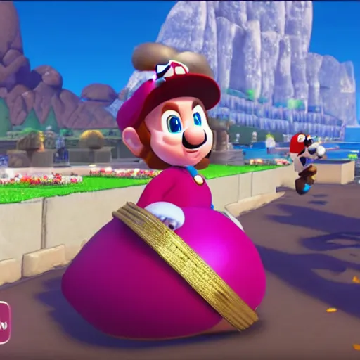 Image similar to an in-game screenshot of Adele in Super Mario Odyssey