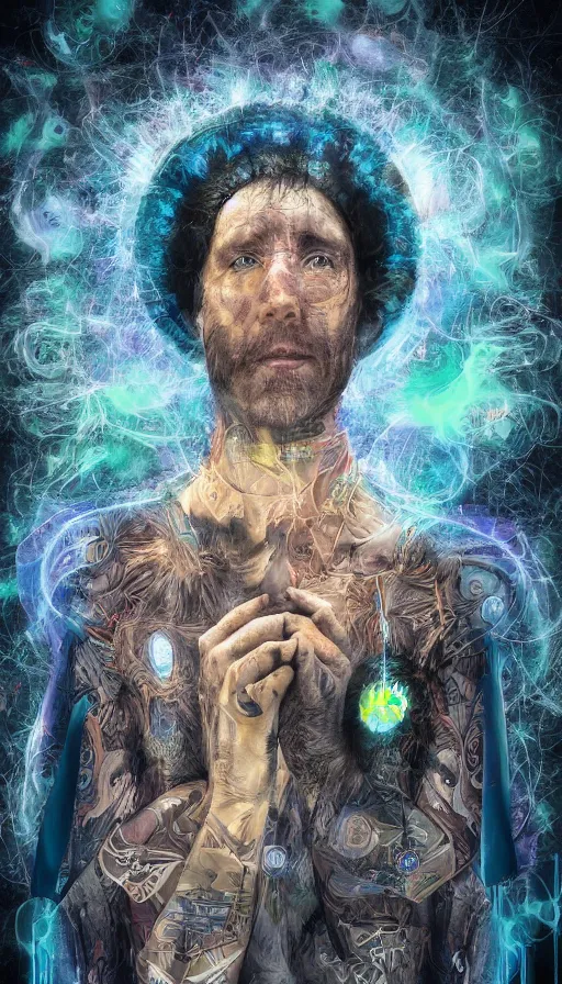 Image similar to portrait of a digital shaman, by jesper esjing