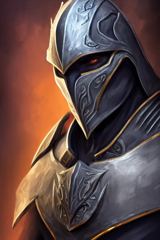 Image similar to head and shoulders portrait of an eldrich knight, drow, dark elf, shadar kai, breastplate, magical, male, high fantasy, d & d, by miro petrov, face details, extremely detailed, digital illustration