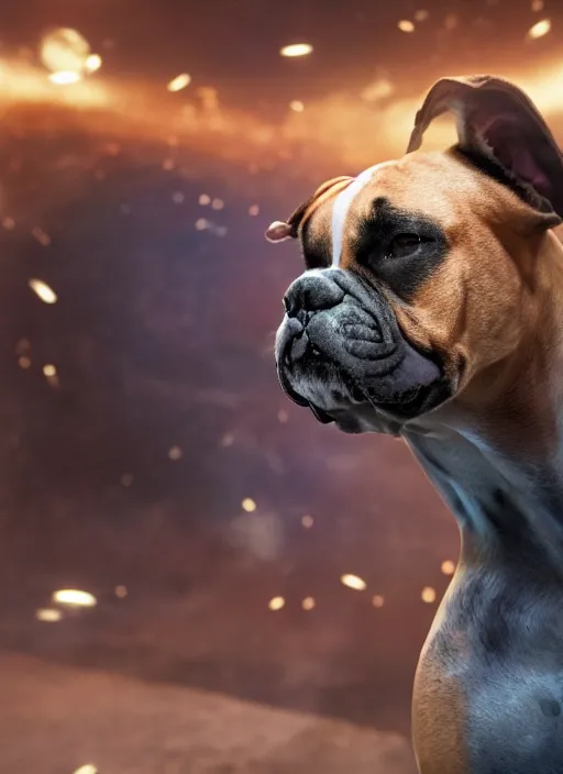 Image similar to film still of a boxer Dog as Doctor Strange in Avengers Endgame, 4k