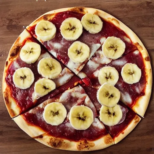 Prompt: banana flavor pizza