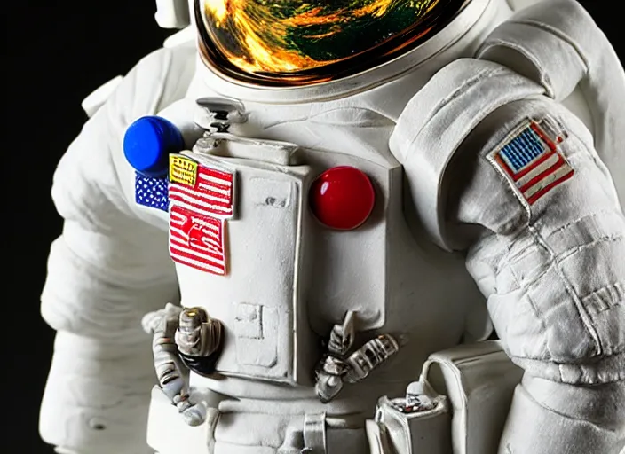 Prompt: Image on the store website, eBay, Full body, 80mm resin figure of a detailed astronaut, Environmental light from the front