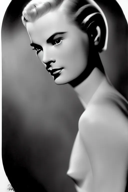 Prompt: beautiful evil cyborg grace kelly by steichen from the future. anatomically correct surreal body mods. extremely lush detail. masterpiece. melancholic scene infected by night. perfect composition and lighting. sharp focus. high contrast lush surrealistic photorealism. sultry expression on her face.