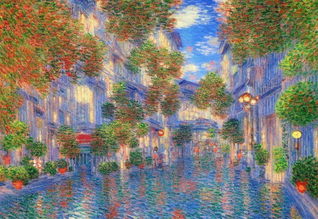 Image similar to tokyo anime scenery, very anime scenery in impressionist style, trending artwork, anime painter studio, by claude monet