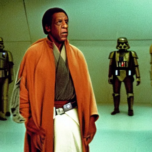 Image similar to Bill Cosby as Luke Skywalker, 70mm print, Star Wars film still,