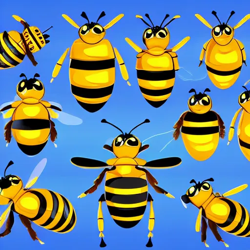 Prompt: the bee movie main characters in space digital illustration 4 k hd