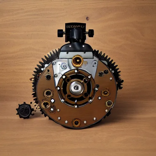 Image similar to steampunk clockwork flying hovercraft 35mm 8k product photo