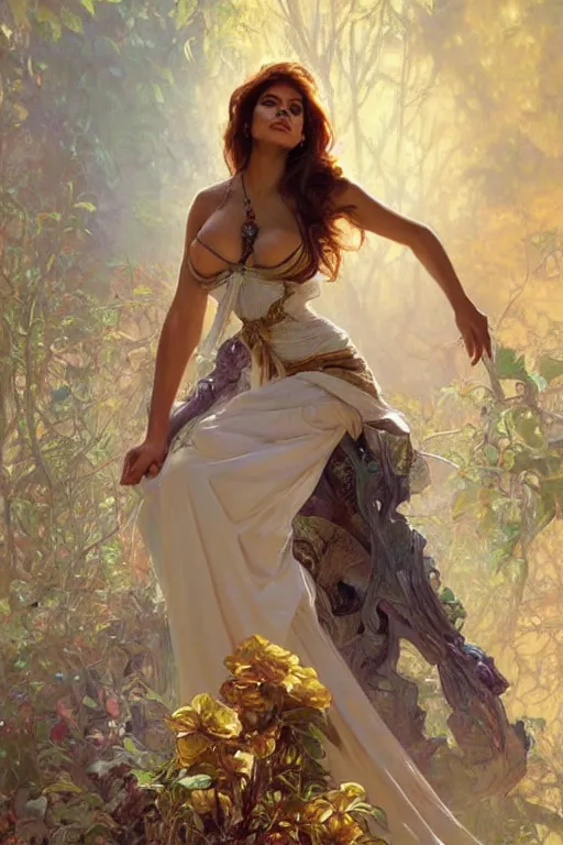 Prompt: Eva Mendes portrait, fantasy, elegant, intricate, by Stanley Artgerm Lau, greg rutkowski, thomas kindkade, alphonse mucha, loish, norman Rockwell