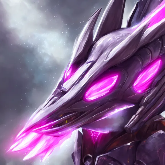 Image similar to very close up foot pov shot, hyperdetailed elegant beautiful stunning, anthropomorphic mecha female dragon, showing detailed dragon paws to camera, sharp claws, soft pads, sharp silver armor, fuchsia skin, anthro dragon art, warframe destiny fanart, furry paws furry, furaffinity, deviantart, octane, ekasportal