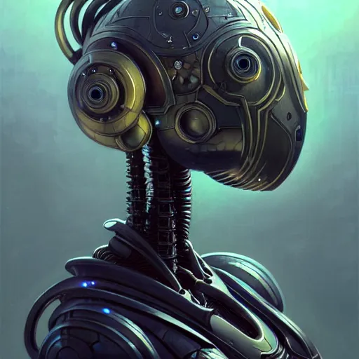 Image similar to low angle shot of a cyberpunk gazmask robot character, intricate, elegant, highly detailed, centered, digital painting, artstation, concept art, smooth, sharp focus, illustration, artgerm, Tomasz Alen Kopera, Peter Mohrbacher, donato giancola, Joseph Christian Leyendecker, WLOP, Boris Vallejo