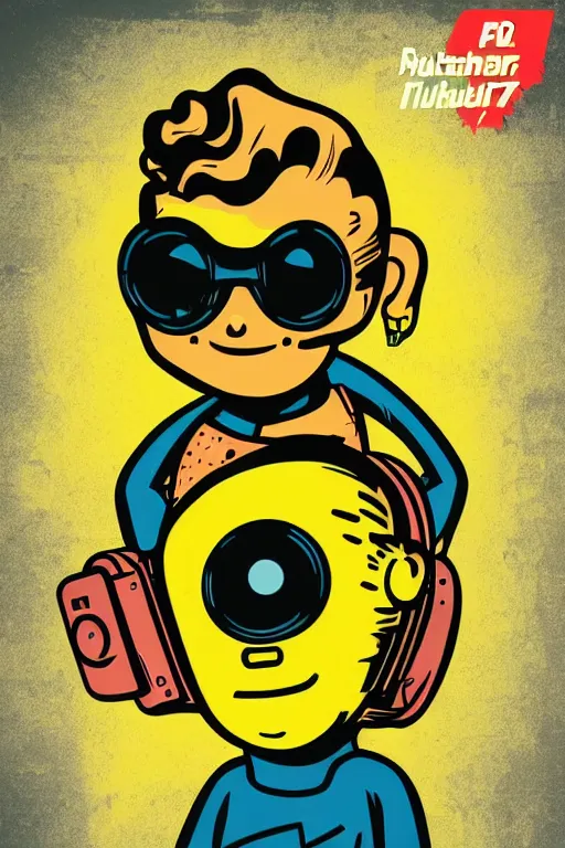 Image similar to fallout 7 6 retro futurist illustration art by butcher billy, sticker, colorful, illustration, highly detailed, simple, smooth and clean vector curves, no jagged lines, vector art, smooth andy warhol style