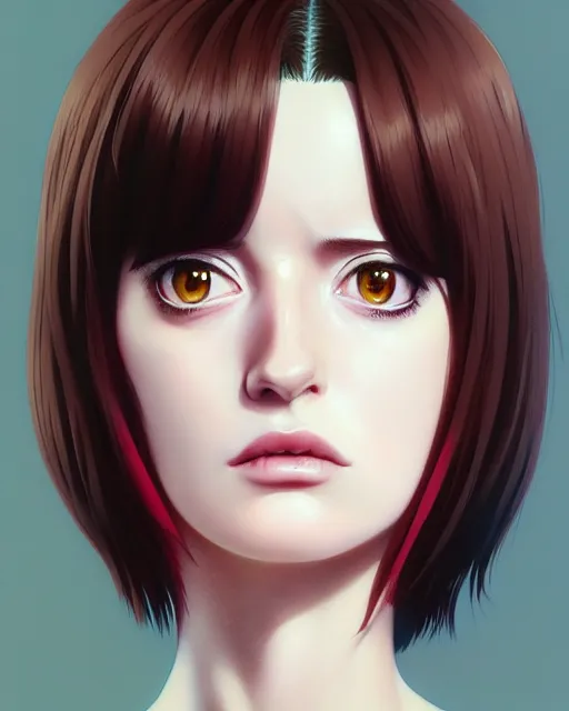 Image similar to portrait Anime as eva green girl cute-fine-face, brown-red-hair pretty face, realistic shaded Perfect face, fine details. Anime. realistic shaded lighting by Ilya Kuvshinov katsuhiro otomo ghost-in-the-shell, magali villeneuve, artgerm, rutkowski, WLOP Jeremy Lipkin and Giuseppe Dangelico Pino and Michael Garmash and Rob Rey