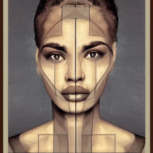 Image similar to coherent and symmetrical beautiful face