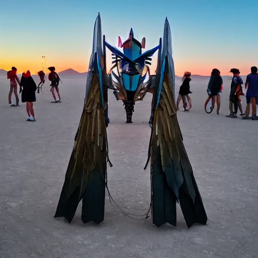 Prompt: Starscream at Burning Man