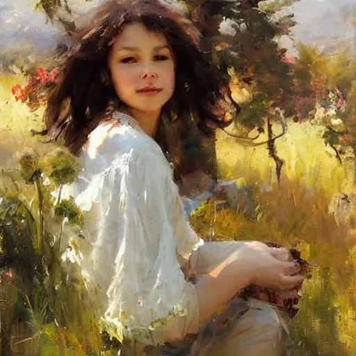 Image similar to a portrait of a character in a scenic environment by daniel f. gerhartz