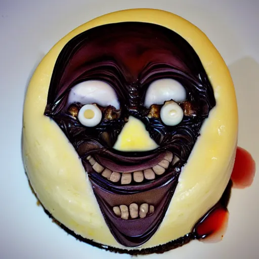 Prompt: pablo cheese cake designed by h.r. giger