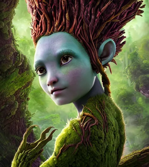 Prompt: an epic fantasy comic book style portrait painting of an extremely cute and adorable very beautiful broccoli dryad groot halfling cat na'vi from avatar, character design by mark ryden and pixar and hayao miyazaki, unreal 5, daz, hyperrealistic, octane render, cosplay, rpg portrait, dynamic lighting, intricate detail, harvest fall vibrancy, cinematic