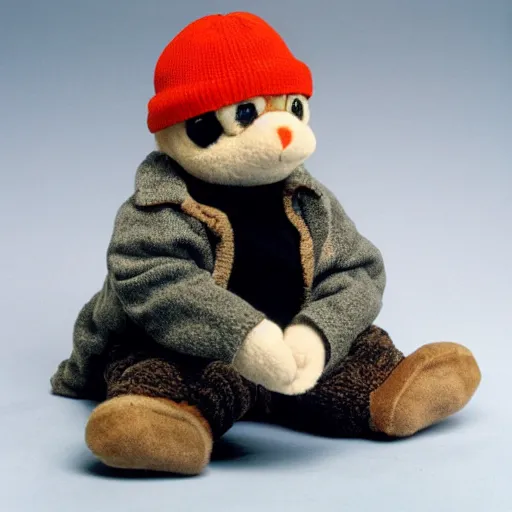 Prompt: George Costanza Beanie Baby, studio photograph