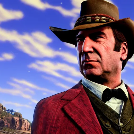 Prompt: saul goodman with mario in red dead redemption 2