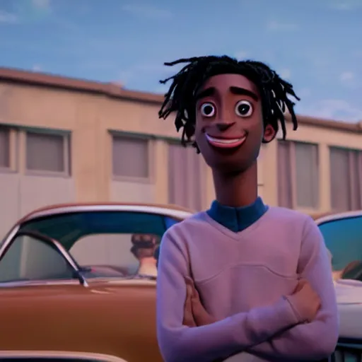 Prompt: a cinematic film still from a 2022 Pixar movie starring Playboi Carti, in the style of Pixar, shallow depth of focus