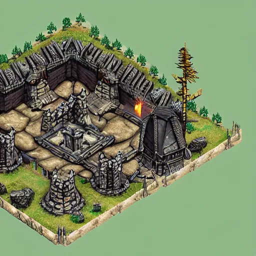 Prompt: skyrim re - imagined as an isometric top down game