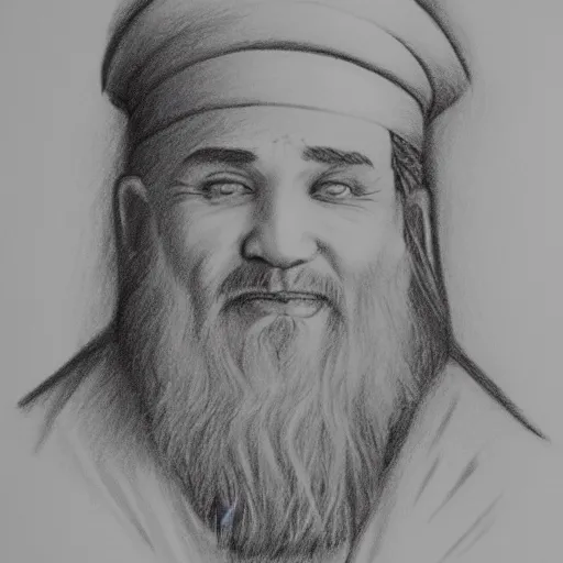 Prompt: pencil drawing of an orthodox priest