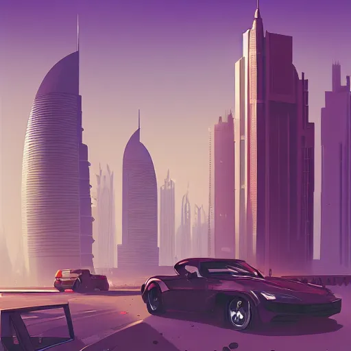 Image similar to gta : dubai, by atey ghailan