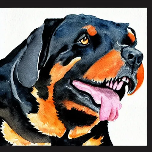 Prompt: Rottweiler dinosaur hybrid, watercolor art