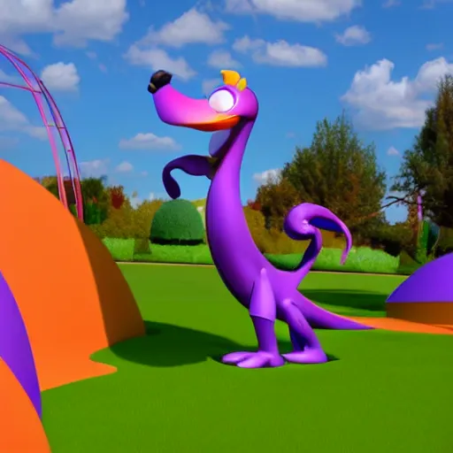 Prompt: journey into imagination with figment, cartoon style, stylized, 3 d render