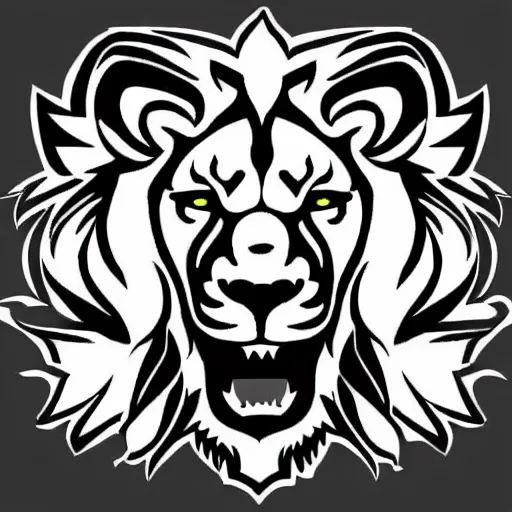 Prompt: a lion as a e-sports vector logo