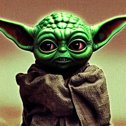 Prompt: baby yoda became bloody ugly lovecraftian degenerate abomination, photo - realistic, color image, 2 k, highly detailed, bodyhorror, occult art, by giger