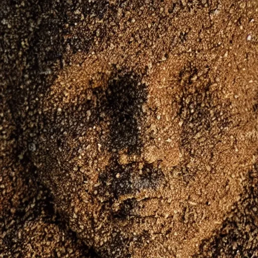 Image similar to a face made from falling grains of sand