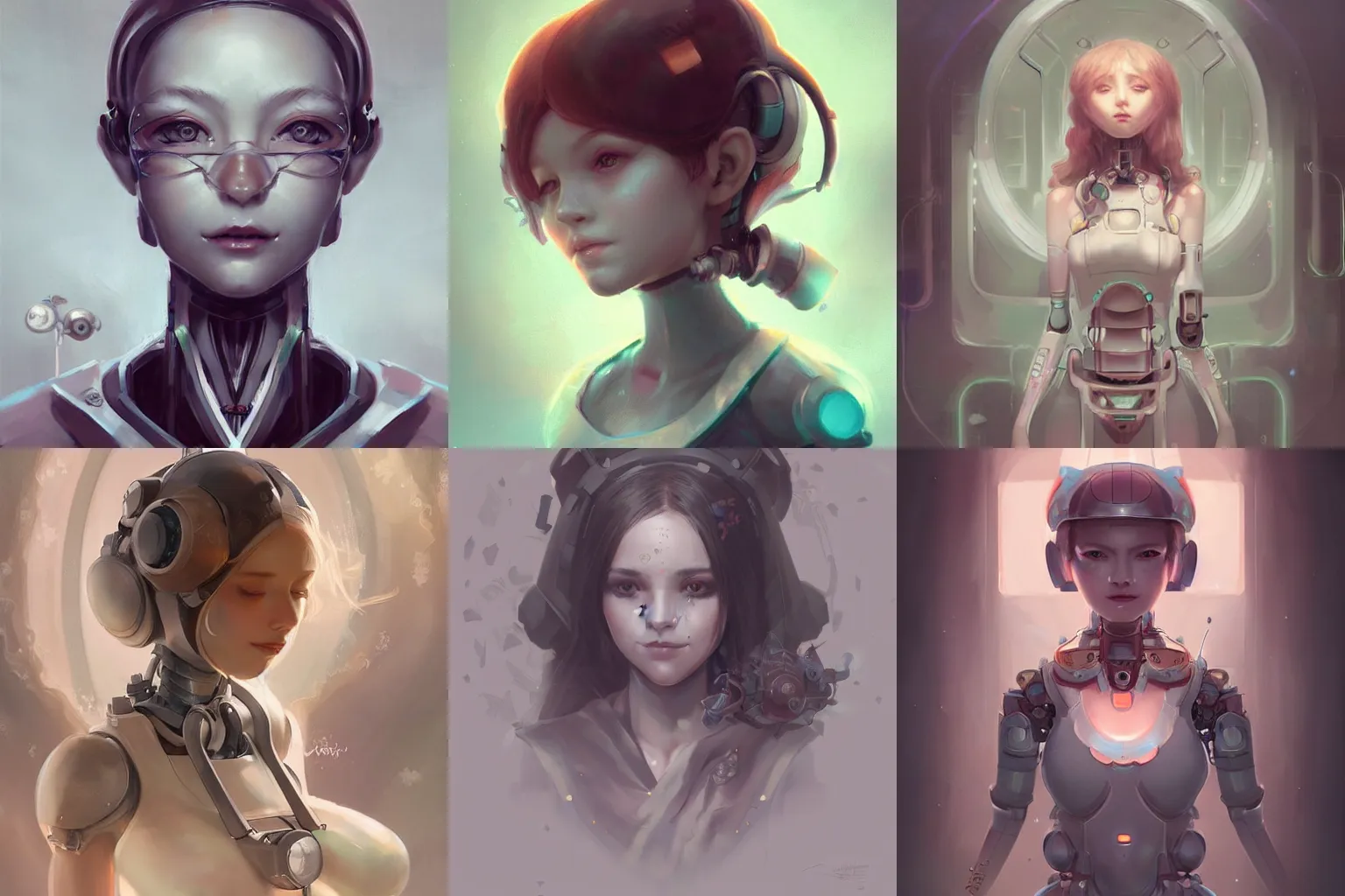 Prompt: illustration of a cute robot girl maid, portrait, character concept art, intricate complexity, art by wlop, charlie bowater, quixel megascan, artgerm and ilya kushinov