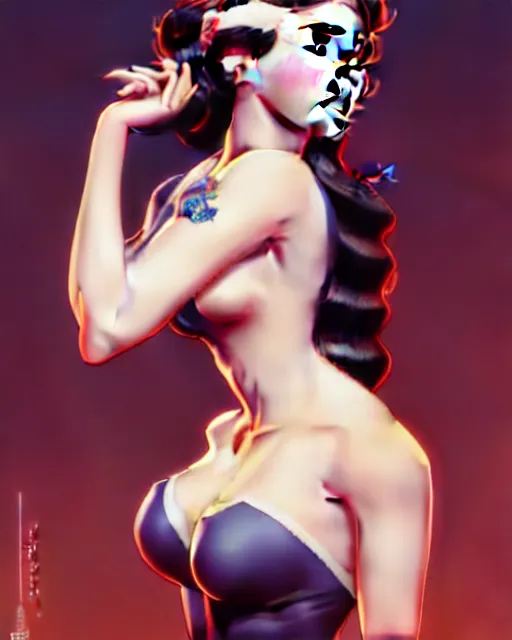 Image similar to a pin up and beautiful fashion charming dreamlke jennifer connelly, symmetrical face symmetrical eyes, character art, art by artgerm lau and wlop and and ilya kuvshinov and john singer sargent, joshua middleton comic art, frostbite 3 engine, cryengine