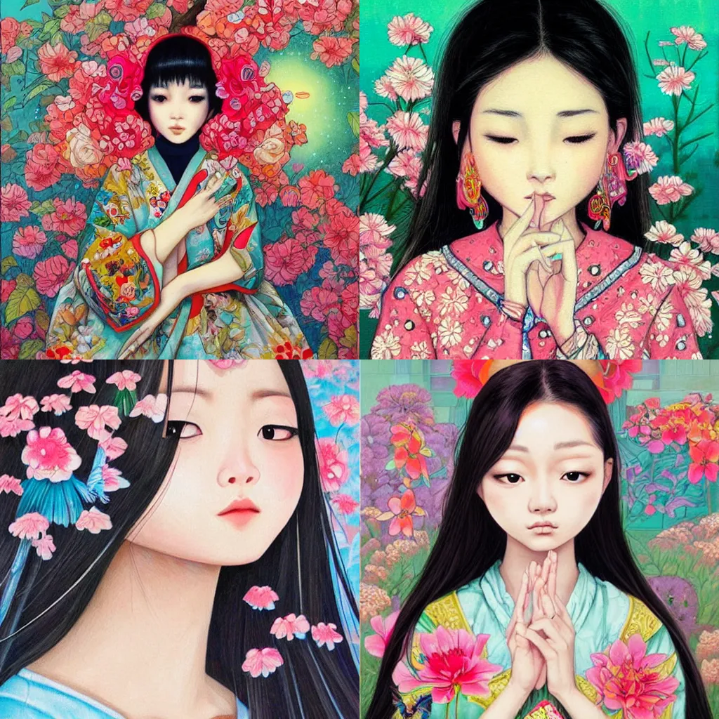 Prompt: beautiful asian woman, by Hikari Shimoda