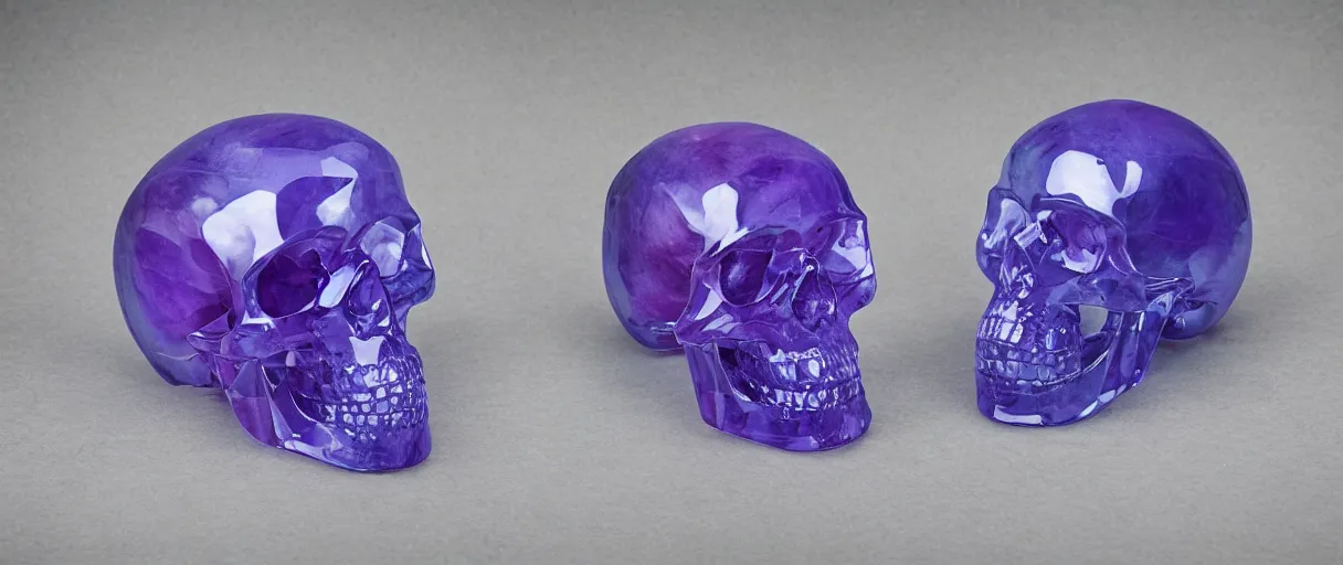 Prompt: transparent flourite crystal skull, twitch emote, full of blood