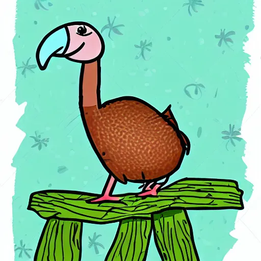 Image similar to cute cartoon illustration of a dodo bird