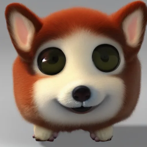 Prompt: corgi furby toy, concept art, highly detailed, extremely cute, 3 d render