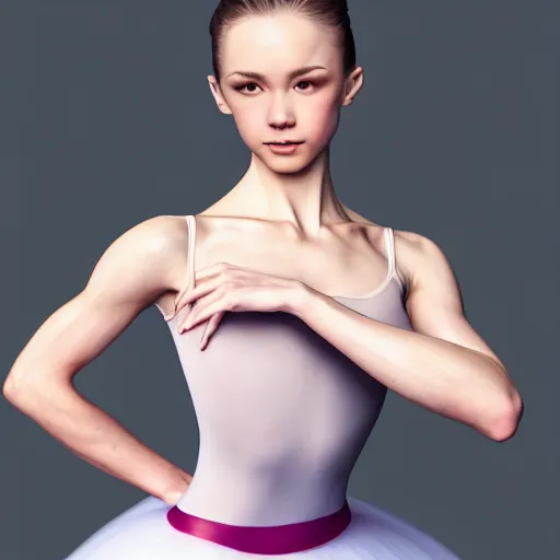 Image similar to photo of a gorgeous female prima ballerina, professionally retouched, soft lighting, realistic, smooth face, full body shot, torso, dress, perfect eyes, sharp focus on eyes, 8 k, high definition, insanely detailed, intricate, elegant, art by artgerm and j scott campbell