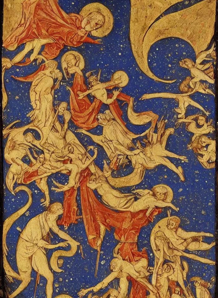 Image similar to the spirit of the moon, medieval painting