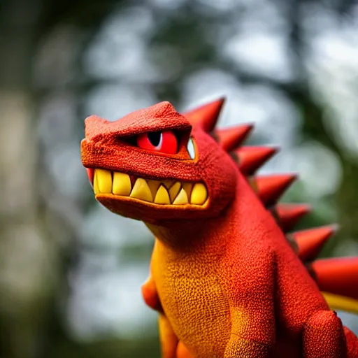 Image similar to national geographic photo of charmeleon, pokemon in the wild, intricate, portrait, 8 k highly professionally detailed, hdr, award winning